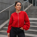Jaqueta Bomber Feminina Cortada - lifestyle 6