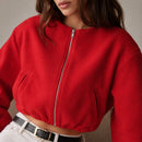 Jaqueta Bomber Feminina Cortada - lifestyle 7