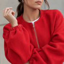 Jaqueta Bomber Feminina Cortada - lifestyle 8